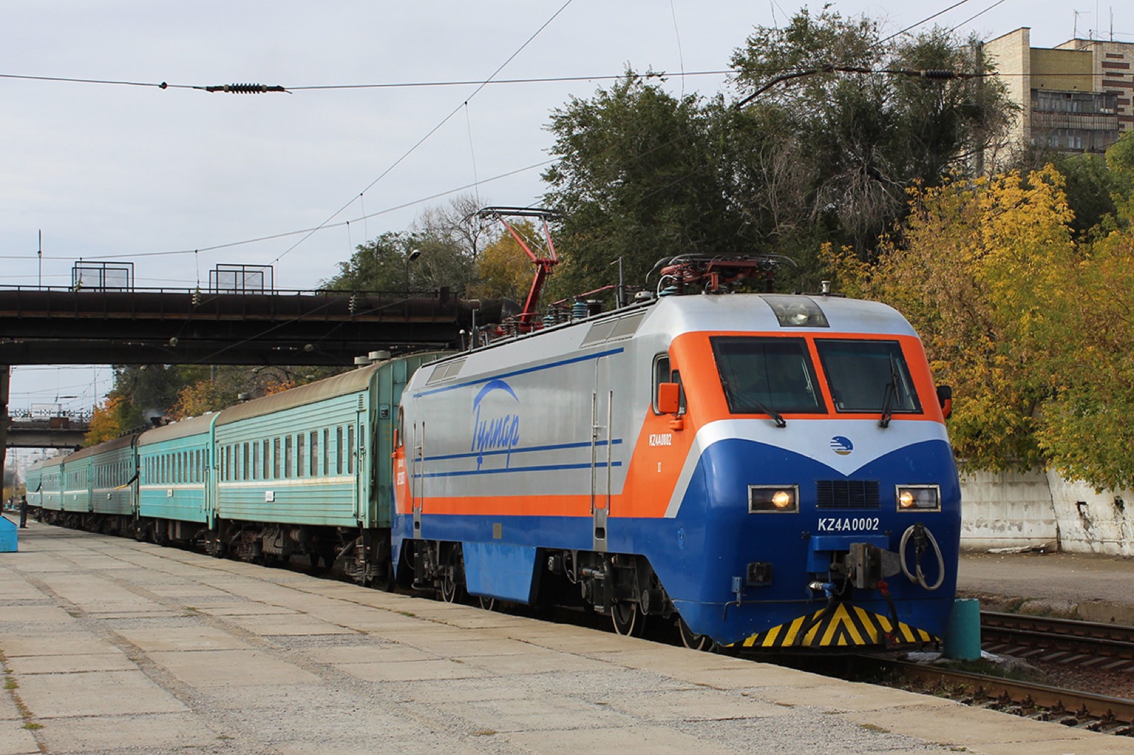 Conventional passenger train in Kazakhstan