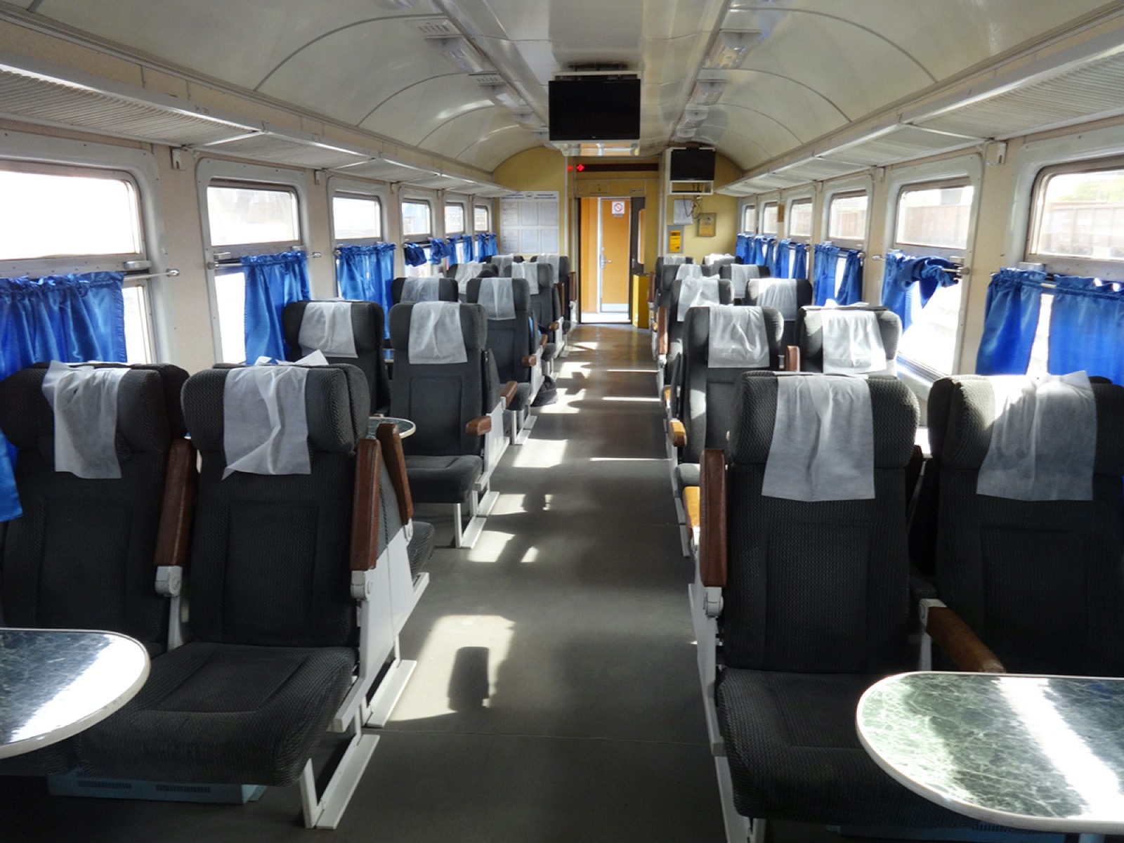 Passenger interior of a Kazakhstan electric train